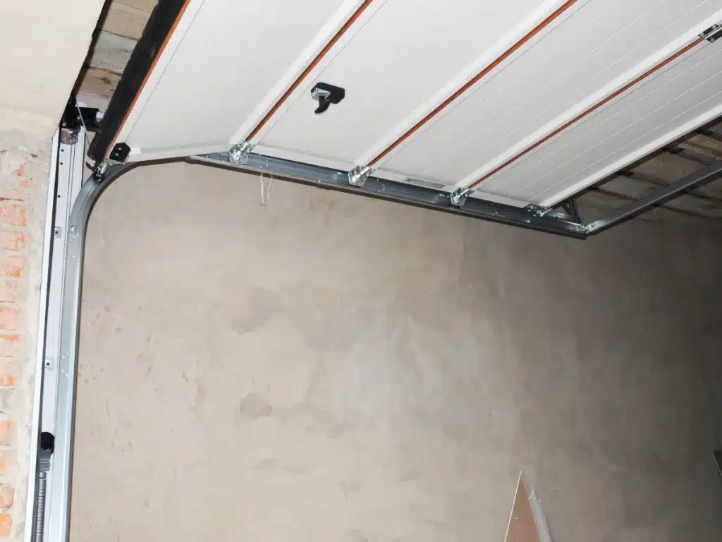 a garage door track in good condition