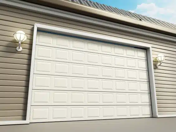 a while garage door in a residential property