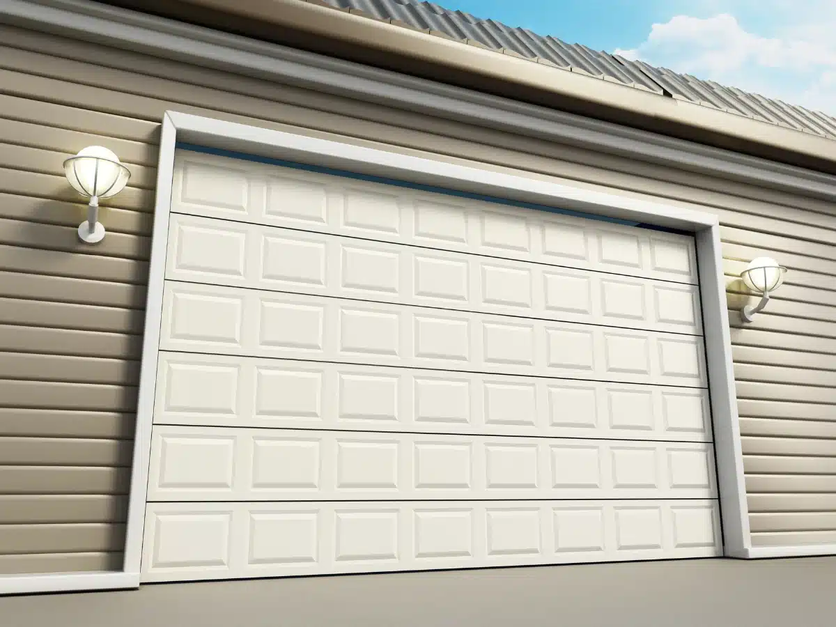 a while garage door in a residential property